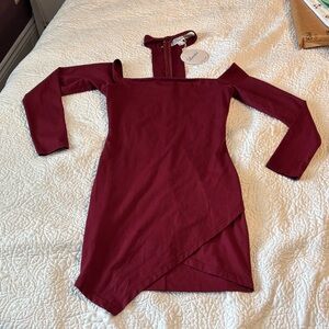 Luvalot Deep Red off shoulder dress